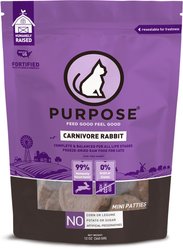 Purpose Carnivore Rabbit Patties Freeze-Dried Raw Cat Food, 12-oz bag