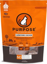 Purpose Carnivore Chicken Micro Patties Freeze-Dried Raw Cat Food, 12-oz bag