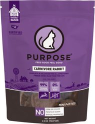 Purpose Carnivore Rabbit Micro Patties Freeze-Dried Raw Cat Food, 2.5-oz bag