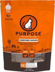 Purpose Carnivore Chicken Micro Patties Freeze-Dried Raw Cat Food, 2.5-oz bag