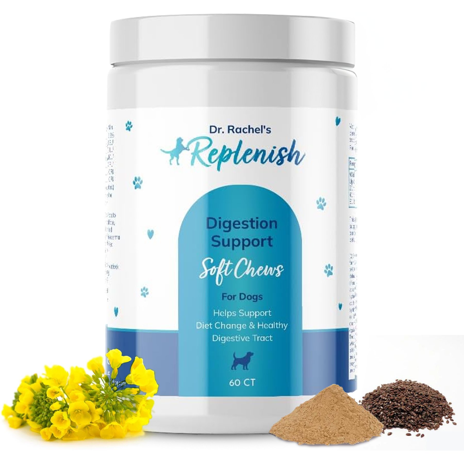 Replenish Probiotic & Digestive Enzyme Gut Health Supplements Dog Chew Treats, 60 count