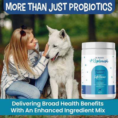 Show full view: Replenish Probiotic & Digestive Enzyme Gut Health Supplements Dog Chew Treats, 60 count slide 7 of 8