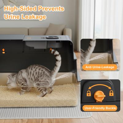 Show full view: Casfuy Upgraded Stainless Steel Cat Litter Box with Smart Odor Control System, XXX-Large, 100-L slide 5 of 8