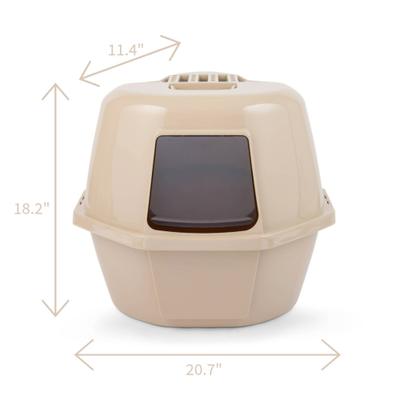 Show full view: Van Ness Enclosed Corner Cat Litter Box, Beige, Large slide 9 of 10
