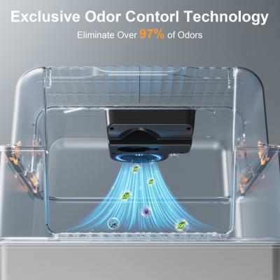 Show full view: Casfuy Upgraded Stainless Steel Cat Litter Box with Smart Odor Control System, XXX-Large, 100-L slide 2 of 8