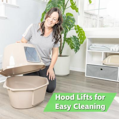 Show full view: Van Ness Enclosed Corner Cat Litter Box, Beige, Large slide 7 of 10