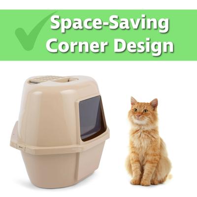 Show full view: Van Ness Enclosed Corner Cat Litter Box, Beige, Large slide 5 of 10
