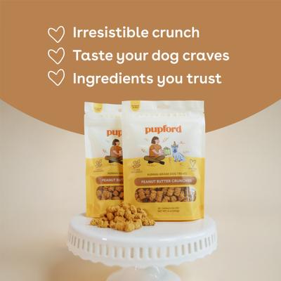 Show full view: Pupford Human-Grade Peanut Butter Adult Crunchies Dog Treats, 5-oz bag slide 4 of 5