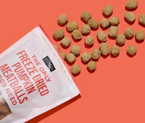 Show full view: Natural Rapport The Only Pumpkin Meatballs Dog Freeze Treats, 4-oz bag slide 3 of 7