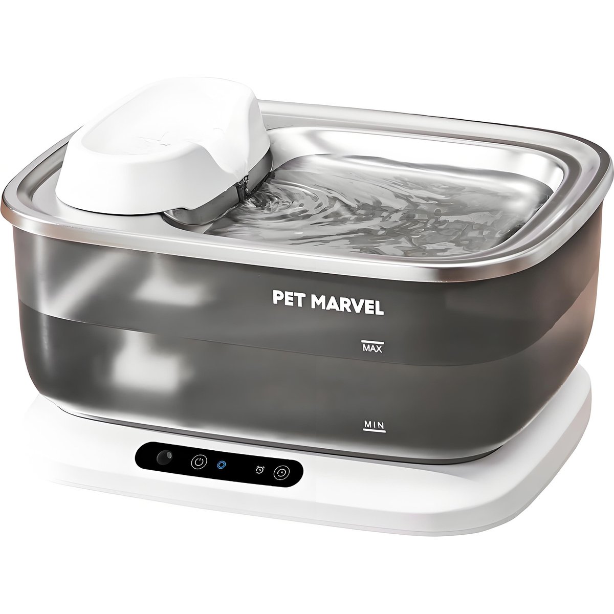 Pet Marvel F2 V2 Rechargeable Cordless Stainless Steel Dog & Cat Water Fountain, 236-oz