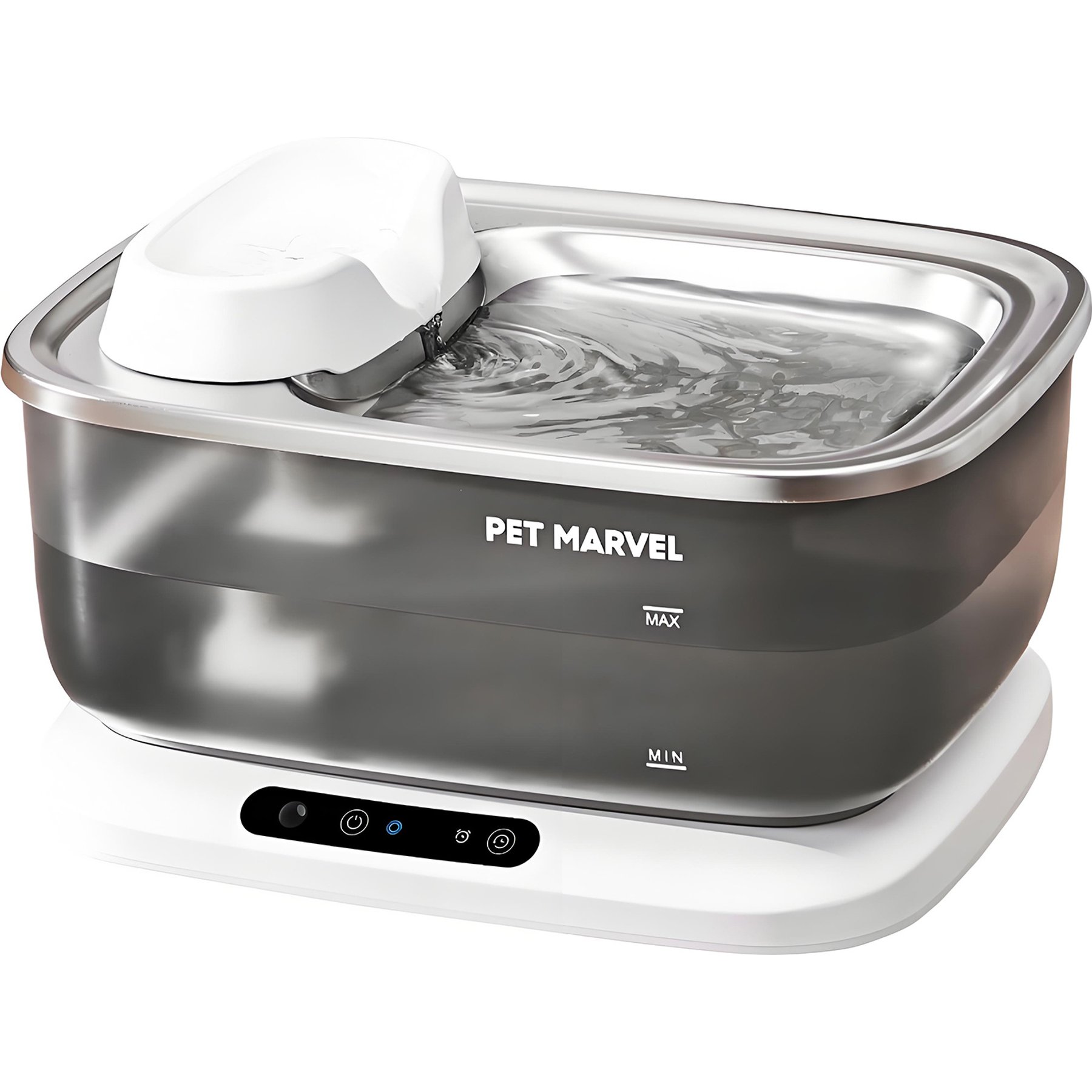 Pet Marvel F2 V2 Rechargeable Cordless Stainless Steel Dog & Cat Water Fountain, 236-oz