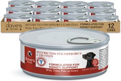 Dave's Pet Food Restricted Phosphorus & Protein Tuna Pate Wet Dog Food, 5.5-oz can, case of 12