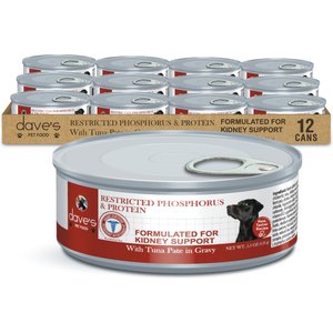 Dave's Pet Food Restricted Phosphorus & Protein Tuna Pate Wet Dog Food, 5.5-oz can, case of 12