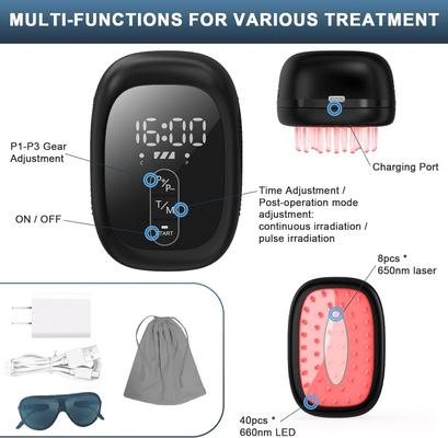 Show full view: PUPCA Cold Laser Red Light Therapy Brush for Dogs & Cats, Black slide 9 of 11