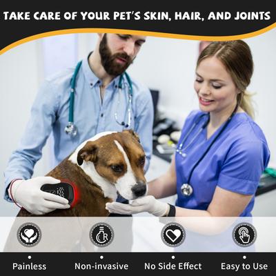 Show full view: PUPCA Cold Laser Red Light Therapy Brush for Dogs & Cats, Black slide 8 of 11