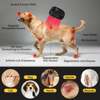 Show full view: PUPCA Cold Laser Red Light Therapy Brush for Dogs & Cats, Black slide 6 of 11