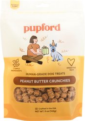 Pupford Human-Grade Peanut Butter Adult Crunchies Dog Treats, 5-oz bag