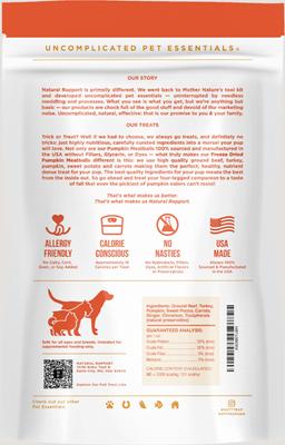 Show full view: Natural Rapport The Only Pumpkin Meatballs Dog Freeze Treats, 4-oz bag slide 6 of 7