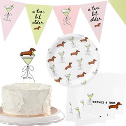 Sweet Paws x Five Dot Post "Weenies & Tinis" Mini Pawty Pack, 18 piece set