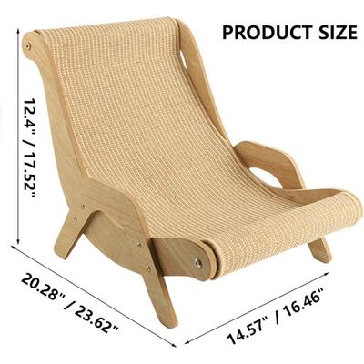 Show full view: NonoPets Wooden Sisal Cat Scratcher Lounge Chair, Large slide 2 of 6