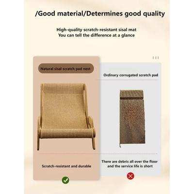 Show full view: NonoPets Wooden Sisal Cat Scratcher Lounge Chair, Large slide 3 of 6