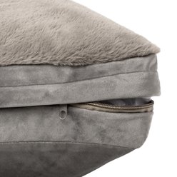 Sherry Kline Pet Collection Fur Velvet Reversible Dog Bed, Grey, 30 x 42 x 4-in slide 2 of 5