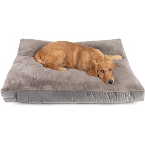 Sherry Kline Pet Collection Fur Velvet Reversible Dog Bed, Grey, 26 x 36 x 4-in