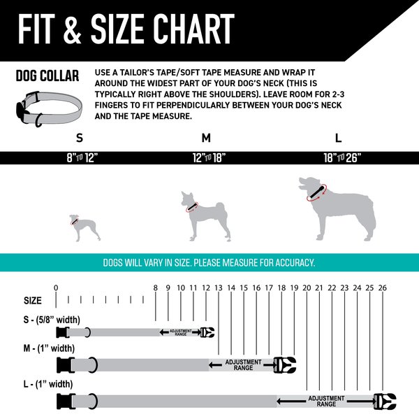 Wolfgang RockyPeaks Polyester Standard Dog Collar