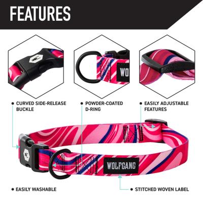 Show full view: Wolfgang MarbleSwirl Polyester Standard Dog Collar, Small: 8.5 to 12.5-in neck, 5/8-in wide slide 4 of 8
