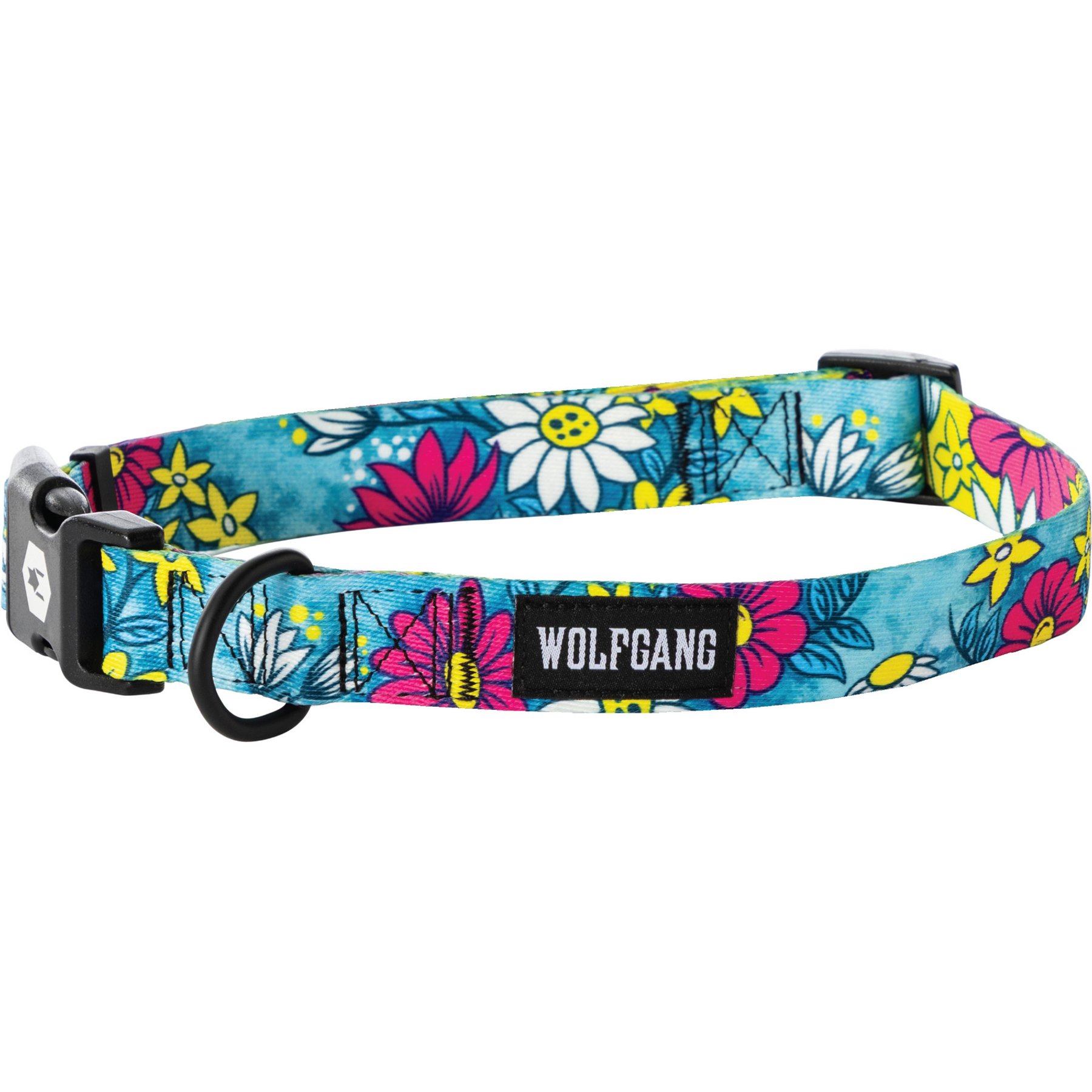 Wolfgang LazyDaisy Polyester Standard Dog Collar, Small: 8.5 to 12.5-in neck, 5/8-in wide