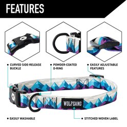 Wolfgang RockyPeaks Polyester Standard Dog Collar, Small: 8.5 to 12.5-in neck, 5/8-in wide slide 2 of 6