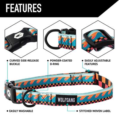 Show full view: Wolfgang BuenaOnda Polyester Standard Dog Collar, Medium: 12.5 to 19-in neck, 1-in wide slide 3 of 7