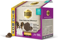 Yummy Combs Big Box Carton X-Small Chicken Adult Dental Dog Treats, 190 count