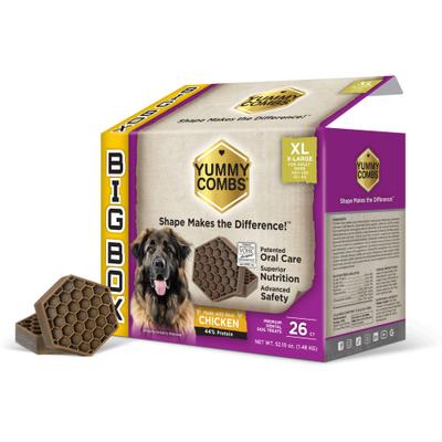 Show full view: Yummy Combs Big Box Carton X-Large Chicken Adult Dental Dog Treats, 26 count slide 1 of 9