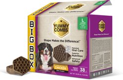 Yummy Combs Big Box Carton Large Chicken Adult Dental Dog Treats, 38 count