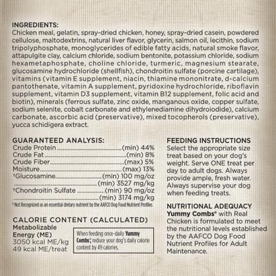 Show full view: Yummy Combs Big Box Carton Small Chicken Adult Dental Dog Treats, 90 count slide 7 of 9