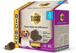 Yummy Combs Big Box Carton Small Chicken Adult Dental Dog Treats, 90 count