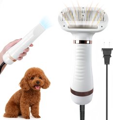 Fido Fave Dog Grooming Hair Dryer with Slicker Brush, White, Medium