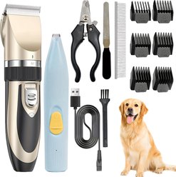 Fido Fave Low Noise Rechargeable Cordless Electric Quiet Pet Hair Clippers & Paw Trimmer Set
