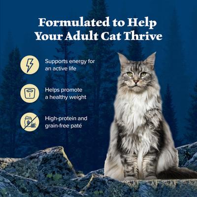 Show full view: Blue Buffalo Wilderness Chicken High-Protein Grain-Free Pate Adult Wet Cat Food, 3-oz can, case of 4 slide 5 of 12