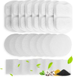 OneIsAll Stainless Steel Dog & Cat Water Fountain Replacement Filters, 8 count, Large: 7-L