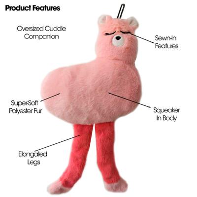 Show full view: PetRageous Designs Lola Plush Llama Oversized Stuffed Squeak Toy, Pink, 19-in slide 3 of 3