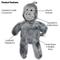 Show in main carousel: PetRageous Designs Knuckles the Gorilla 18-in Squeak & Crinkle Plush Dog Toy, Grey slide 4 of 4
