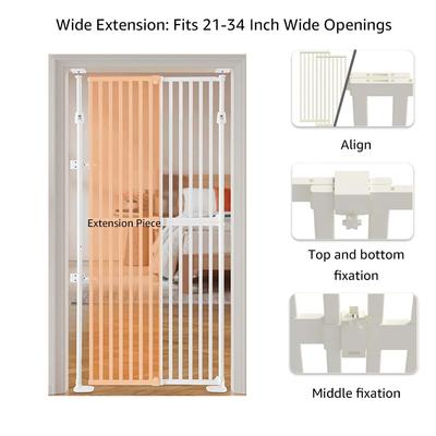 Show full view: Unipaws Extra Tall Narrow Opening Dog & Cat Gate, White slide 5 of 8