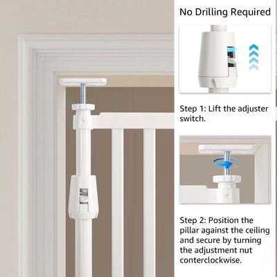 Show full view: Unipaws Extra Tall Narrow Opening Dog & Cat Gate, White slide 3 of 8