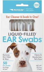 Petkin Liquid-Filled Fresh Scent Pet Ear Swabs, 50 count