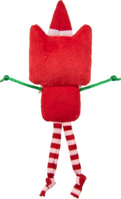 Show full view: SmartyKat Santa's Helper Cat Plush Toy with Catnip, Red slide 9 of 9