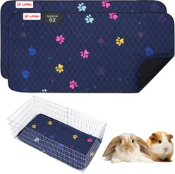LuftPets Washable Rabbit & Guinea Pig Cage Liner Bedding, Blue, 28 x 57-in, 2 count