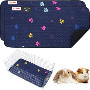 LuftPets Washable Rabbit & Guinea Pig Cage Liner Bedding, Blue, 28 x 57-in, 2 count
