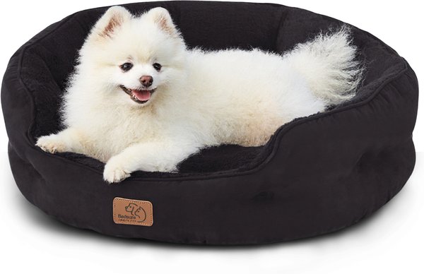 Show full view: Bedsure Round Orthopedic Bolster Anti-Slip Puppy & Kitten Bed with Washable Pillow Cushion, Black, Medium slide 1 of 8